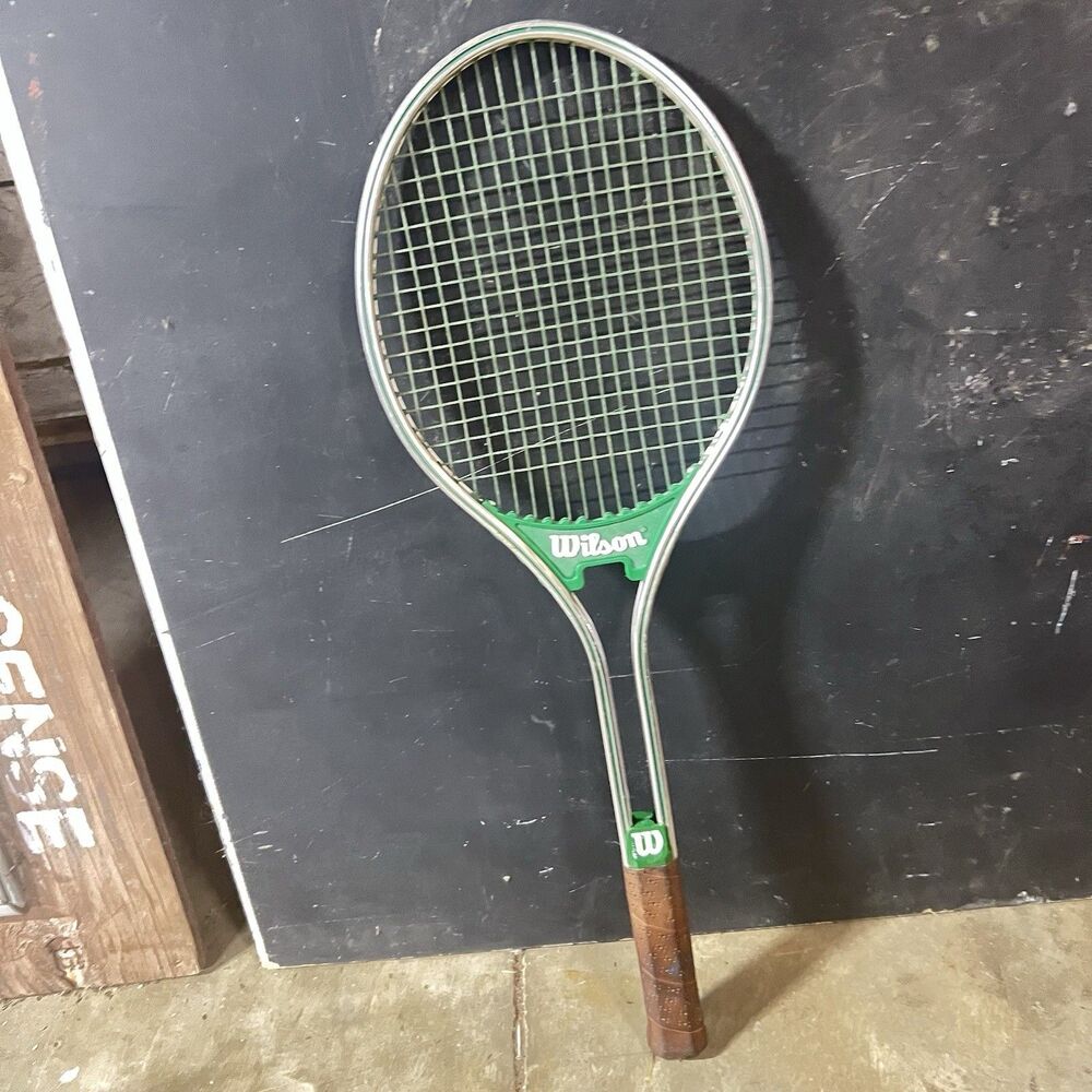 Vintage WILSON Finalist Metal Tennis Racquet 4 5/8 Leather Grip USA Made Racket